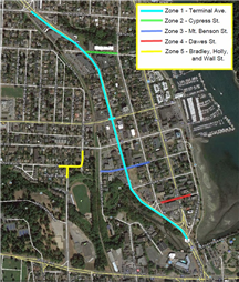 Terminal Avenue Utility Upgrades Map