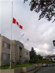 Canadian flag lowered at Nanaimo City Hall
