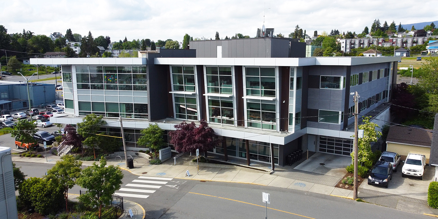 aerial photo of Nanaimo's Service and Resource Centre