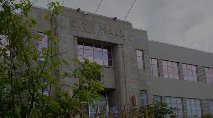 image of Nanaimo City Hall with link to add money to existing Web Customer accounts online