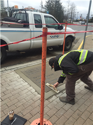 First Poem being installed.