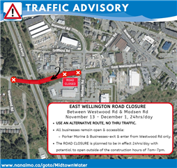 East Wellington Rd. Advisory: Nov. 13 - Dec. 1, 2023