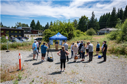 The crowd on location at the announcement