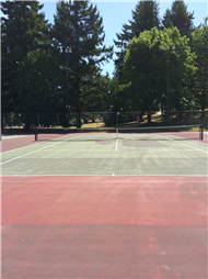Lower tennis courts in Bowen Park 