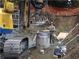 Sealing being applied to casing joint