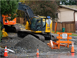 Ninth Street Road Closure (at Bruce Ave). Photo taken on November 15, 2021