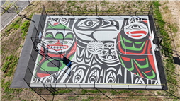 Art at Deverill Square Park by Snuneymuxw artist, Noel Brown