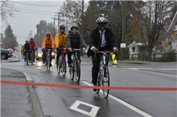 Councillor George Anderson with fellow cyclists