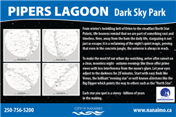 Pipers Lagoon Dark Sky Park Signage