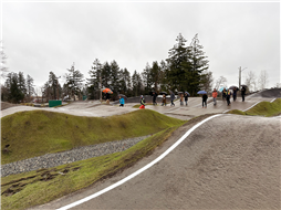 Council tours the new track on a rainy day