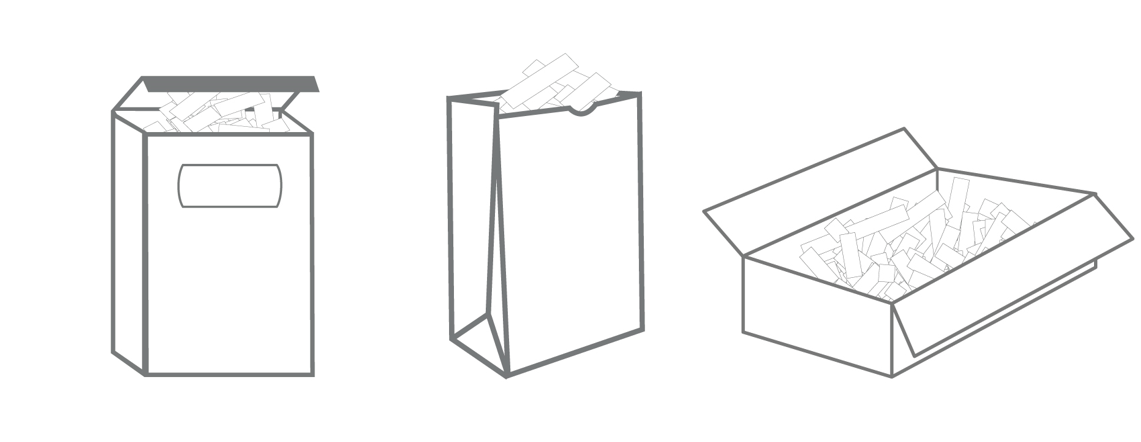 Shredded Paper in Bag or Box