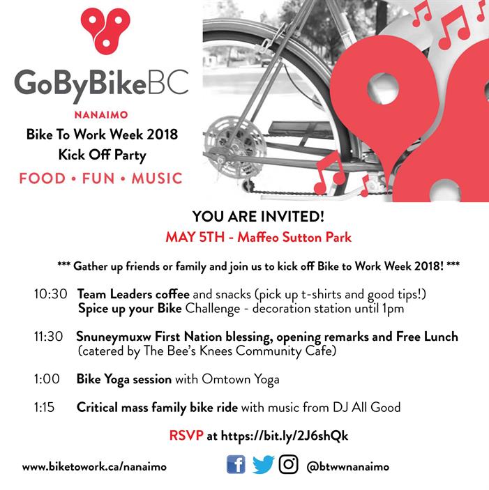 Bike To Work Week Kick off party - May 5th