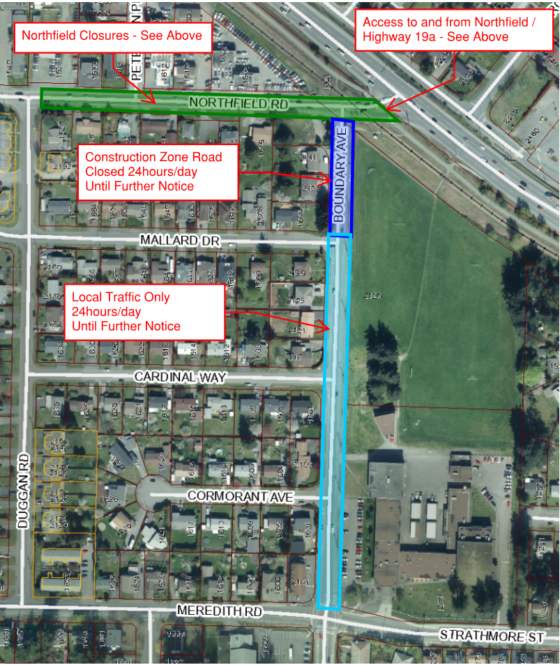 Boundary and Northfield construction map august 7 10 2018