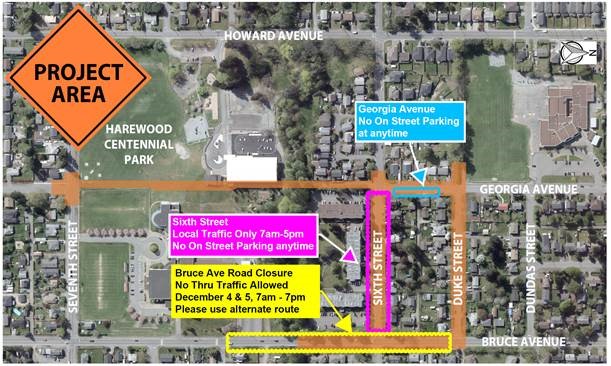 Georgia Greenway, Harewood Utility detour map