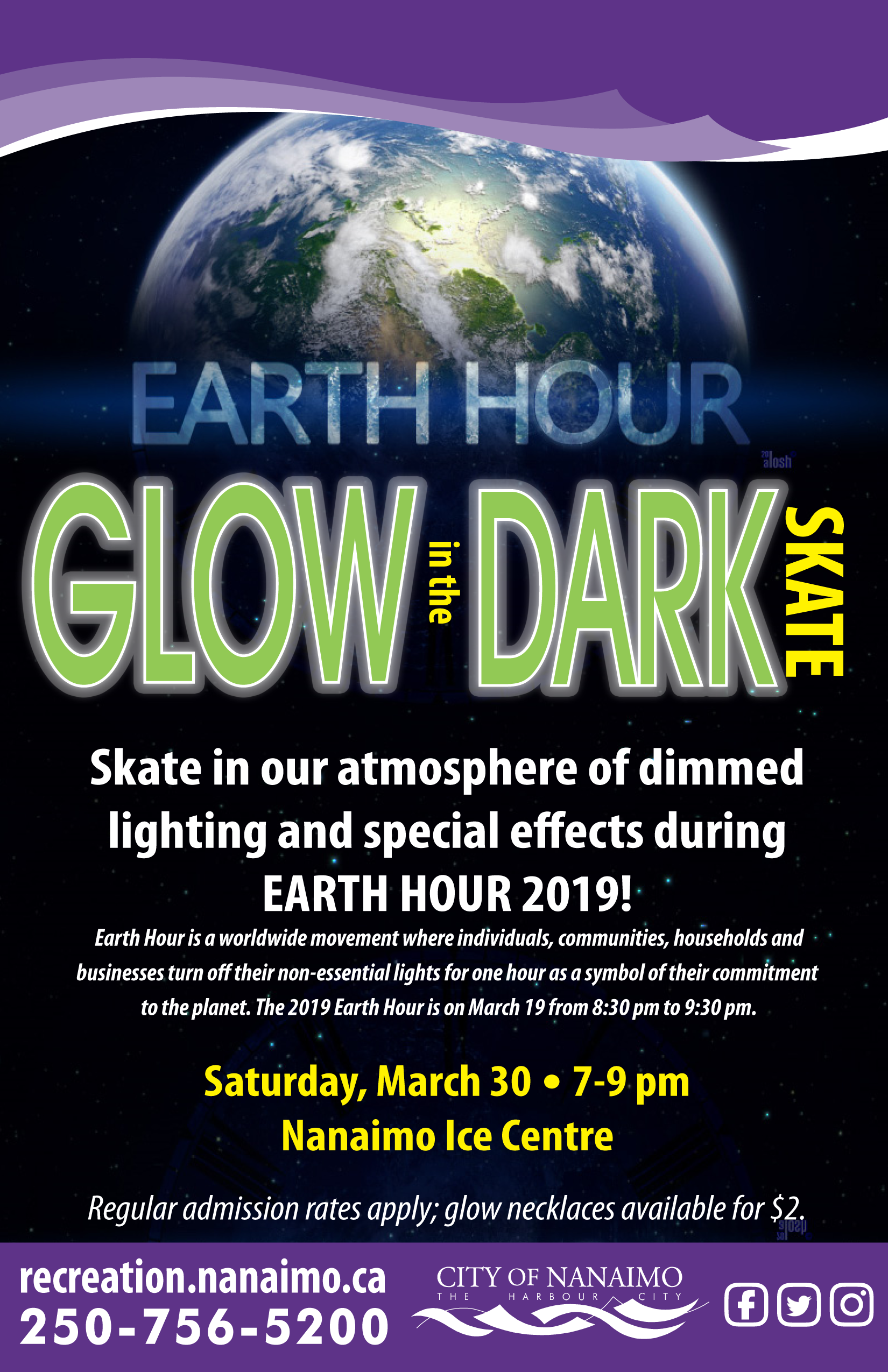 Earth Hour Glow in dark skate