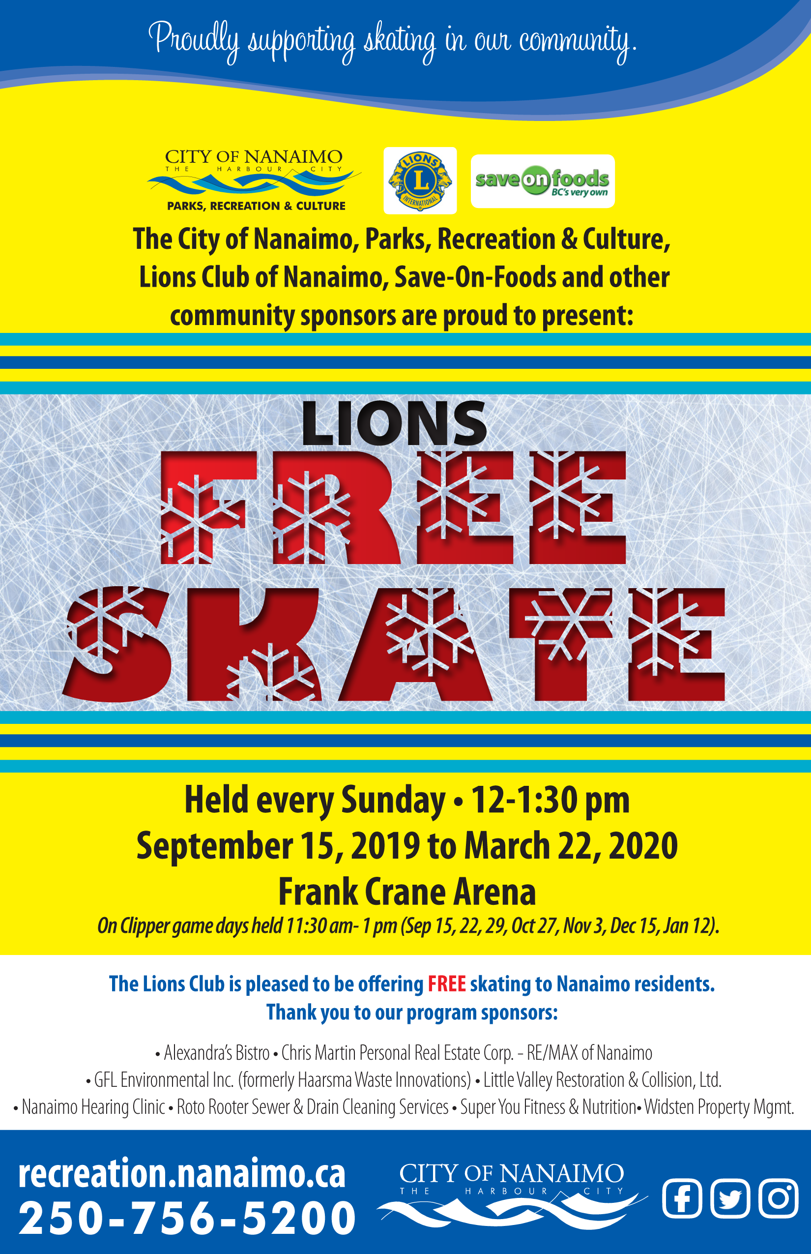 LionsFreeSkate poster 2019 fall winter