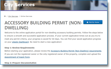eApply portal screenshot