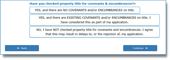 Covenants and Encumbrances question screenshot