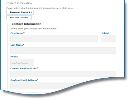 Contact Information Page screenshot