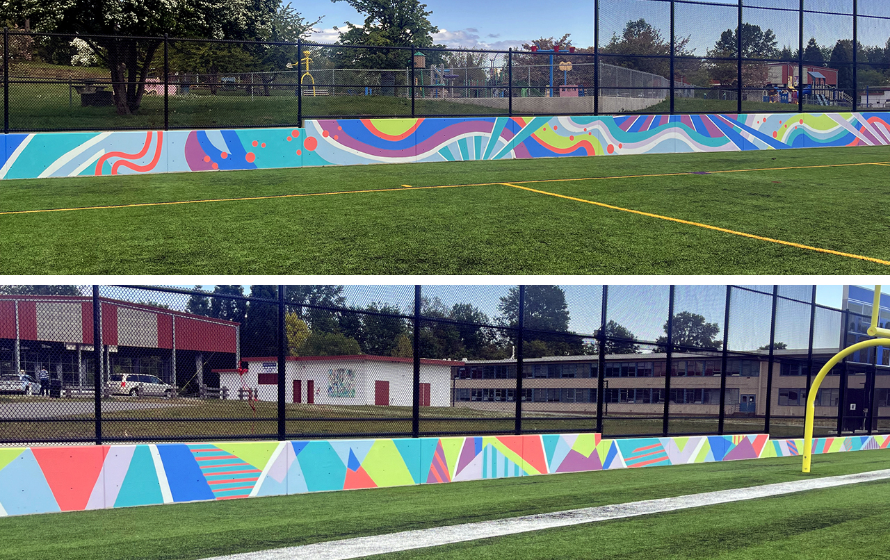Harewood Athletic Field Murals by Kristen Elkow