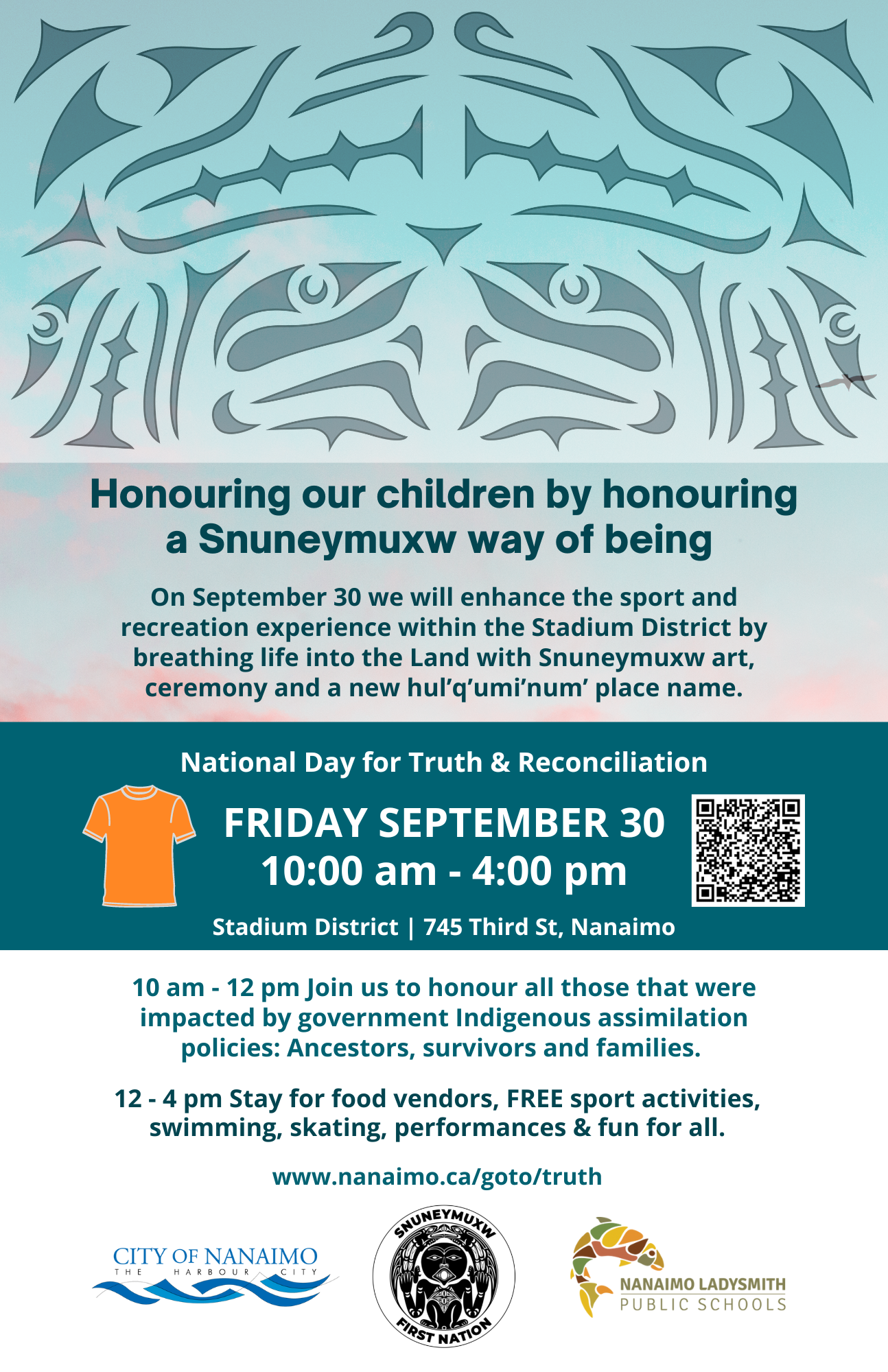 poster of Honouring our children by honouring a Snuneymuxw way of being
