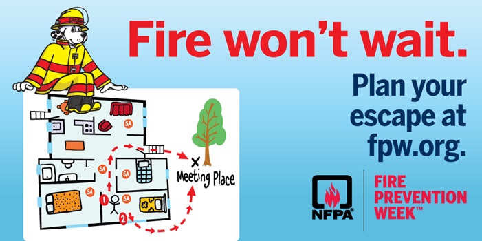 Fire Prevention Week October 3-9 Graphic