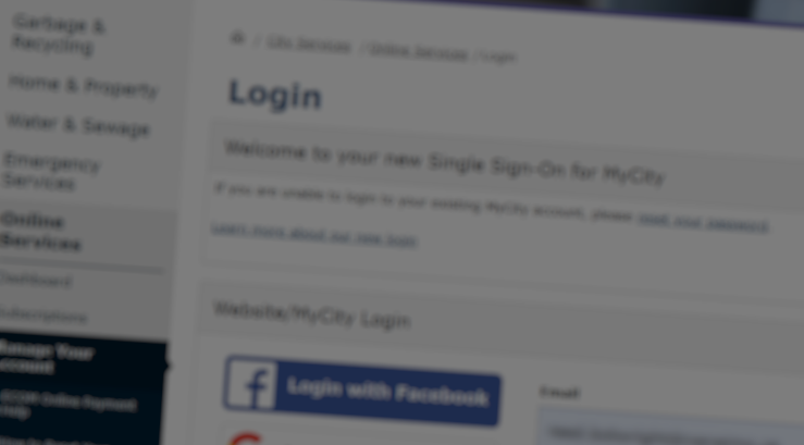 image of website login with link to pay your invoices online