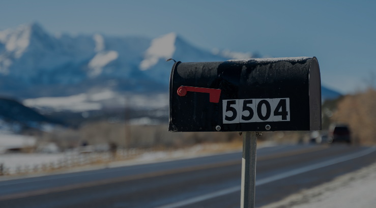 image of rural mailbox with link to change your address information with the City online