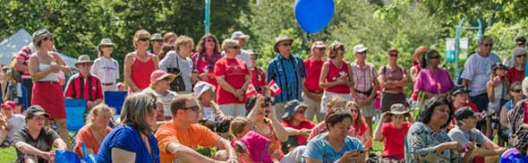 people at an event in a park