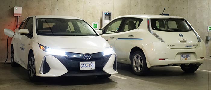 Prius and Leaf charging