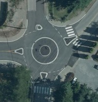Godfrey Rd and Big Bear Ridge aerial view roundabout