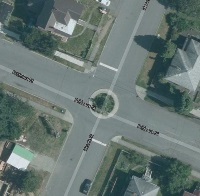 Prideaux and Hecate St aerial view of traffic circle