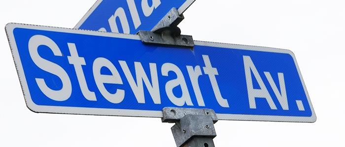 Stewart Ave Street sign