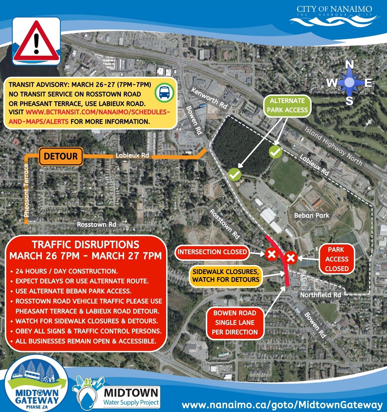 Midtown Gateway March 26-27 2023 Bowen Traffic Disruptions