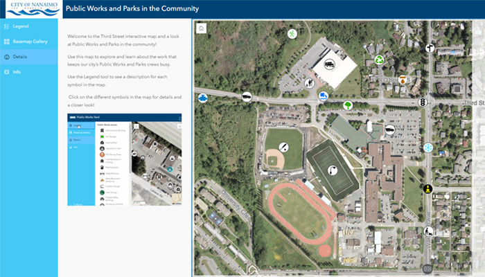 A snapshot of the Public Works and Parks interactive map