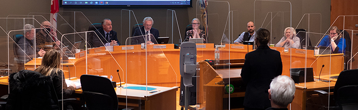 City Council in their chambers at a meeting