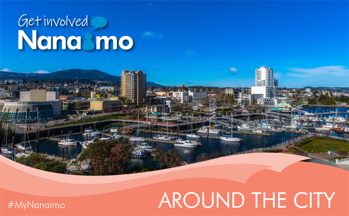 Around-the-Cityget-involved Around the City header image - view of Nanaimo towards Mt. Benson