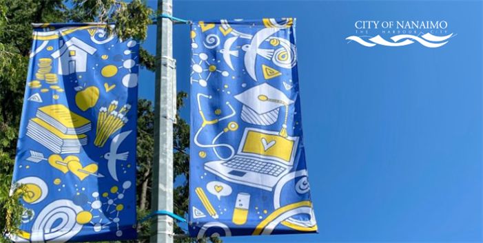 Image of new street banners designed by Amy Pye
