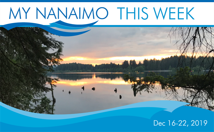 My Nanaimo for dec 16 header image of sunset over westwood lake