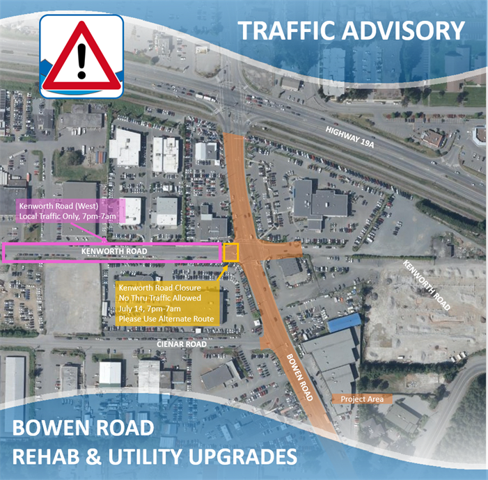 Map of Bowen Road construction