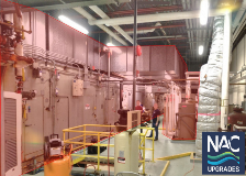 Mechanicalroomwithlargeairhandlingunithighlightedforremovalaspartoftheproject