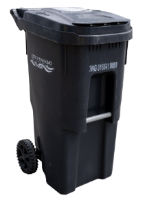 Black garbage collection cart